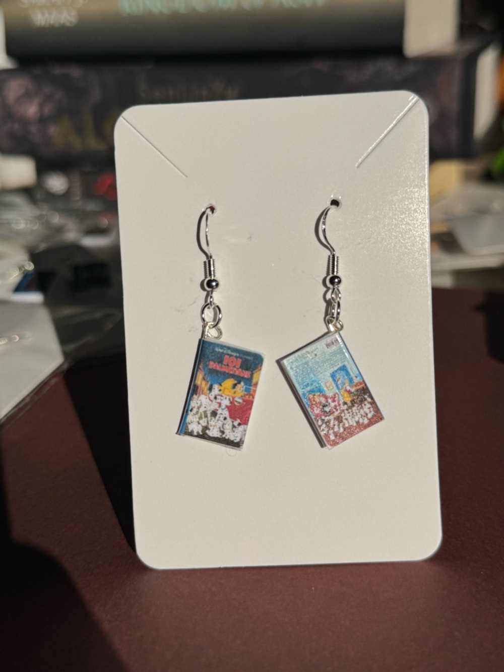 Disney 101 Dalmatians Book Charm Earrings - Black & White - Picture 2 of 6
